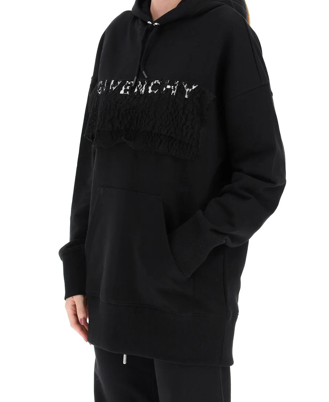 Givenchy Lace Patch Brushed Logo Hoodie