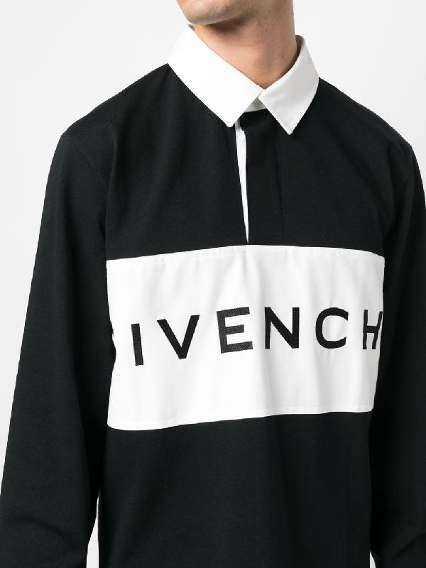 Givenchy Logo Printed Long-Sleeved Polo Shirt