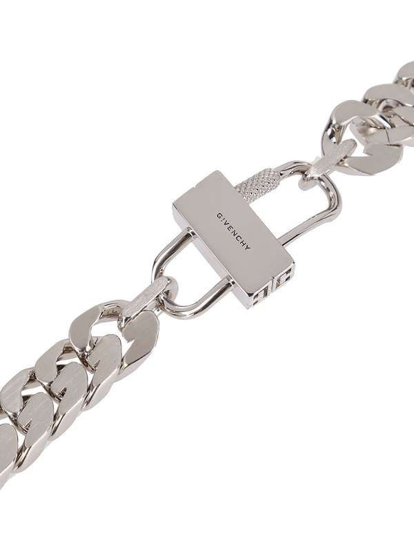 G Chain Lock Small Silver Bracelet in Silver
