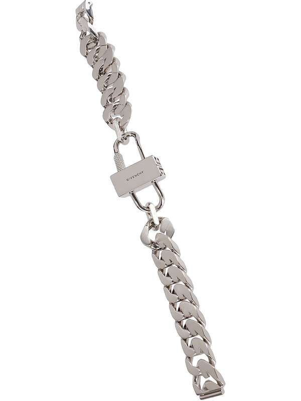 G Chain Lock Small Silver Bracelet in Silver