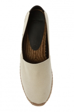Saint Laurent Embroidered Espadrilles in Canvas Natural Beige