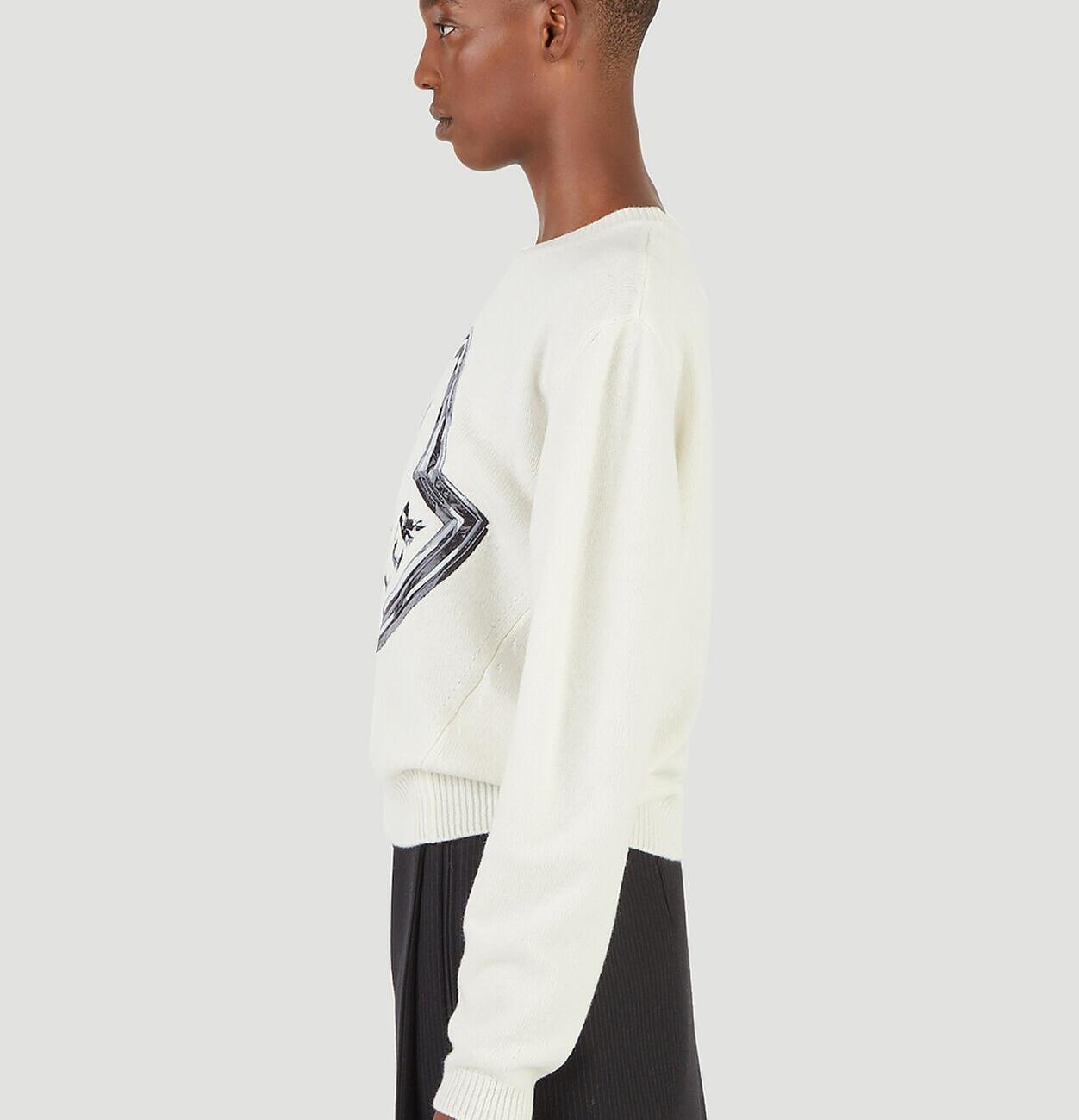 Moncler Intarsia Crewneck Sweater in White