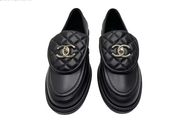 Chanel Loafers Lambskin & Gold Black