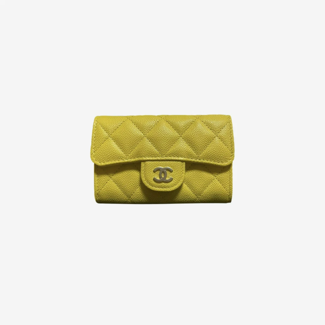 Chanel Classic Card Holder Grained Calfskin & Gold Yellow