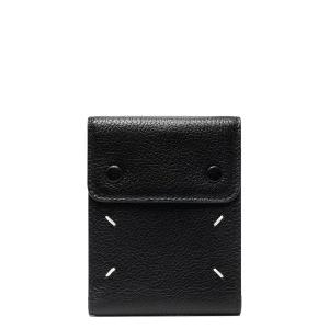 Double button leather card holder