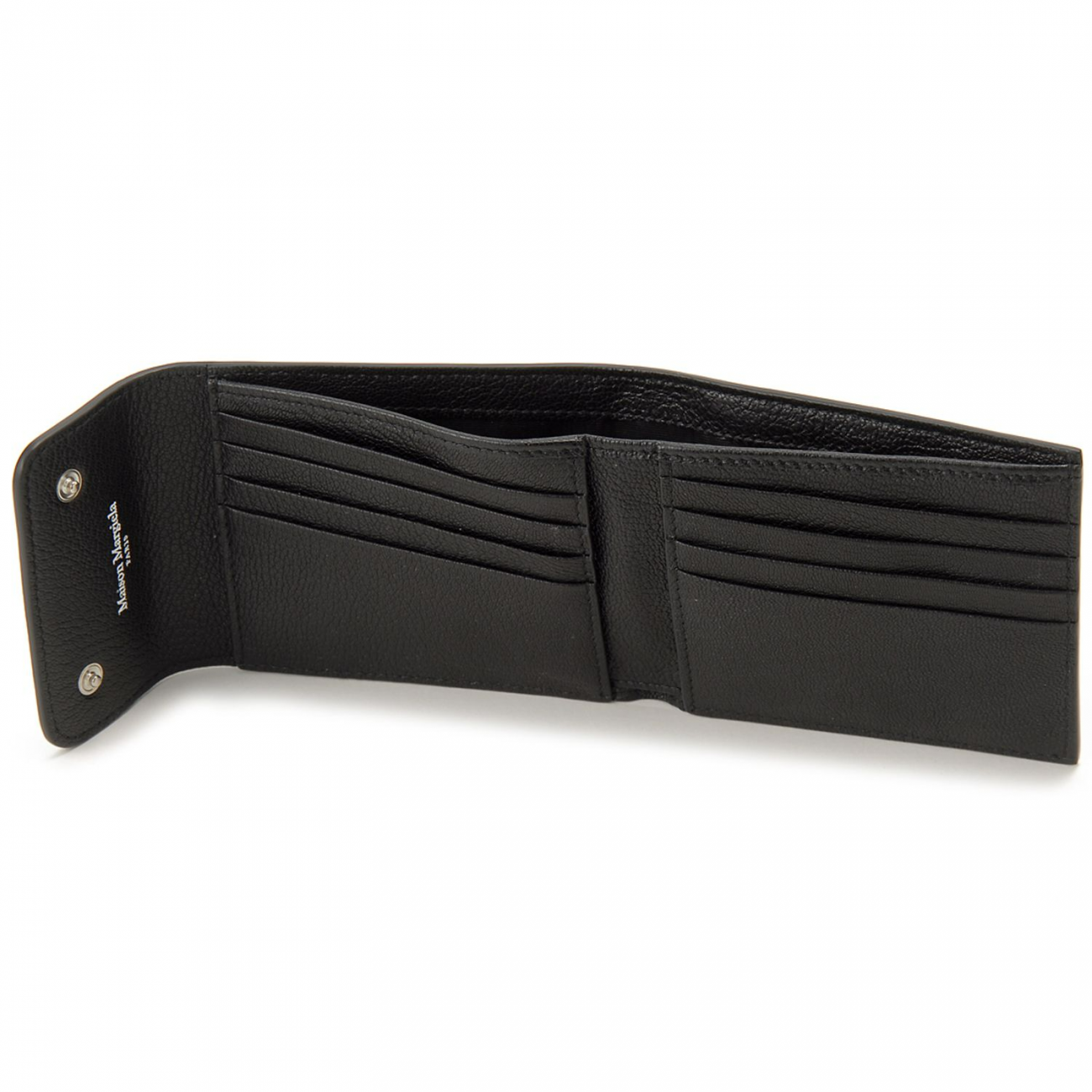 Double button leather card holder