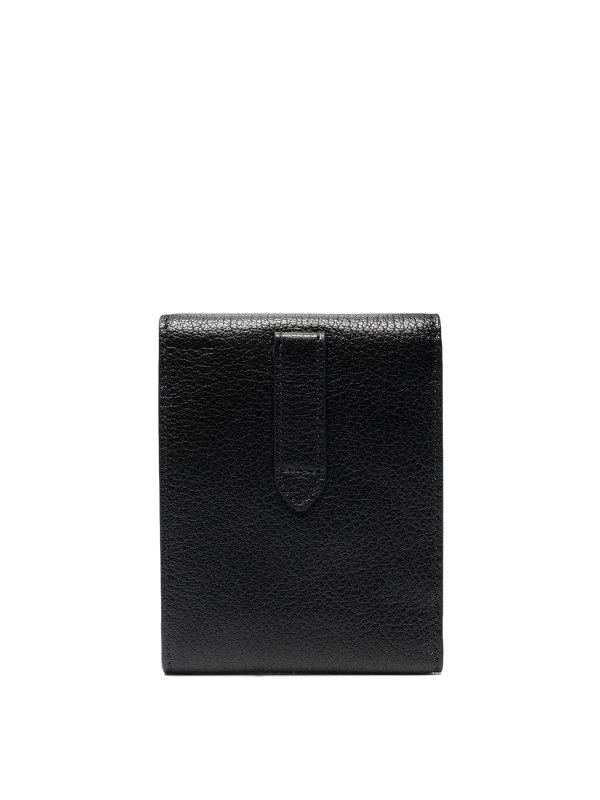 Double button leather card holder