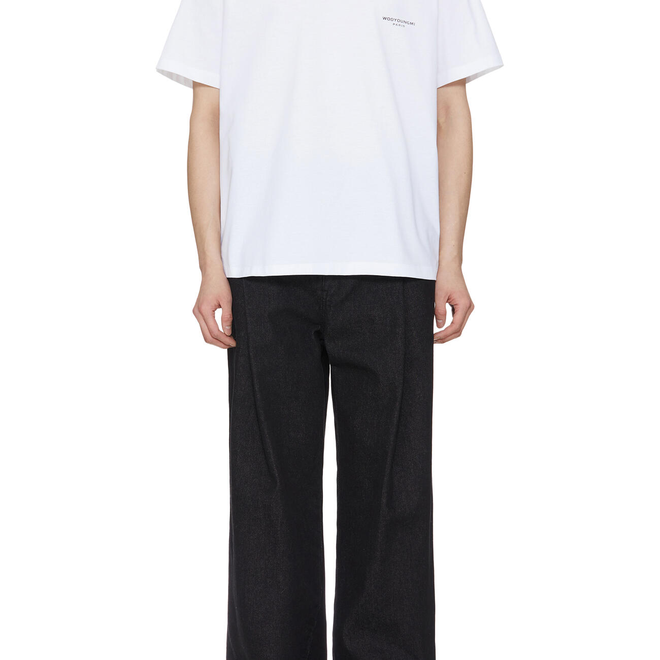 White Cotton Square Label T-Shirt