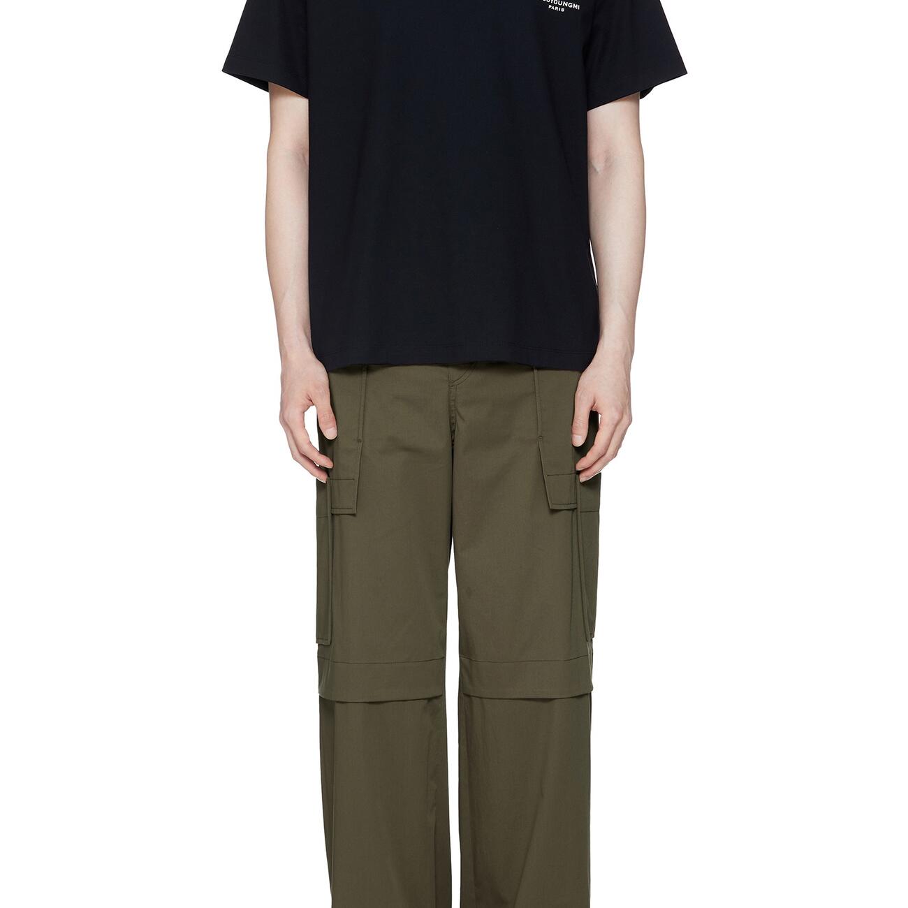 Wooyoungmi Flower Print Back Logo T-Shirt Black