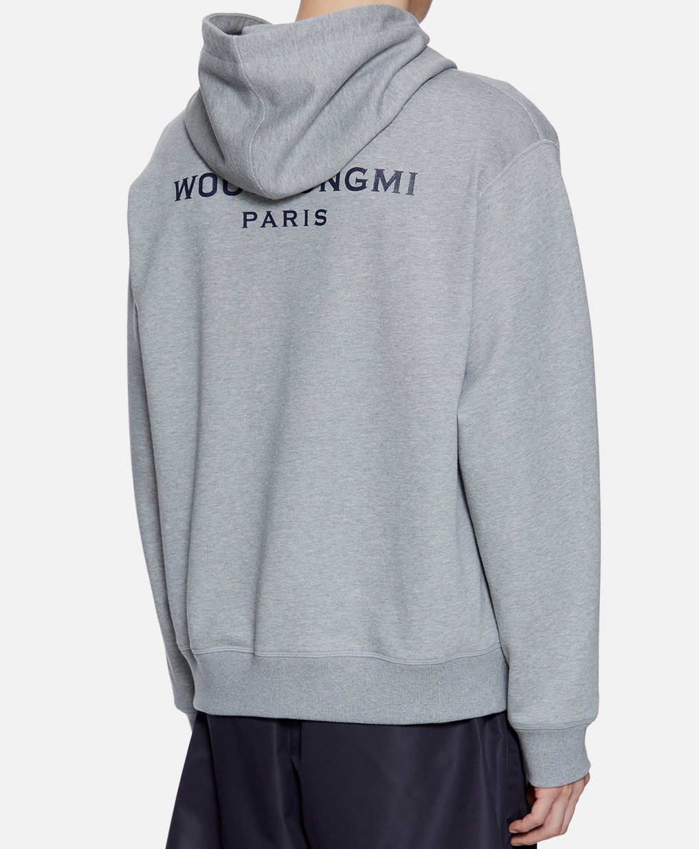 Wooyoungmi Black Back Logo Hoodie Gray