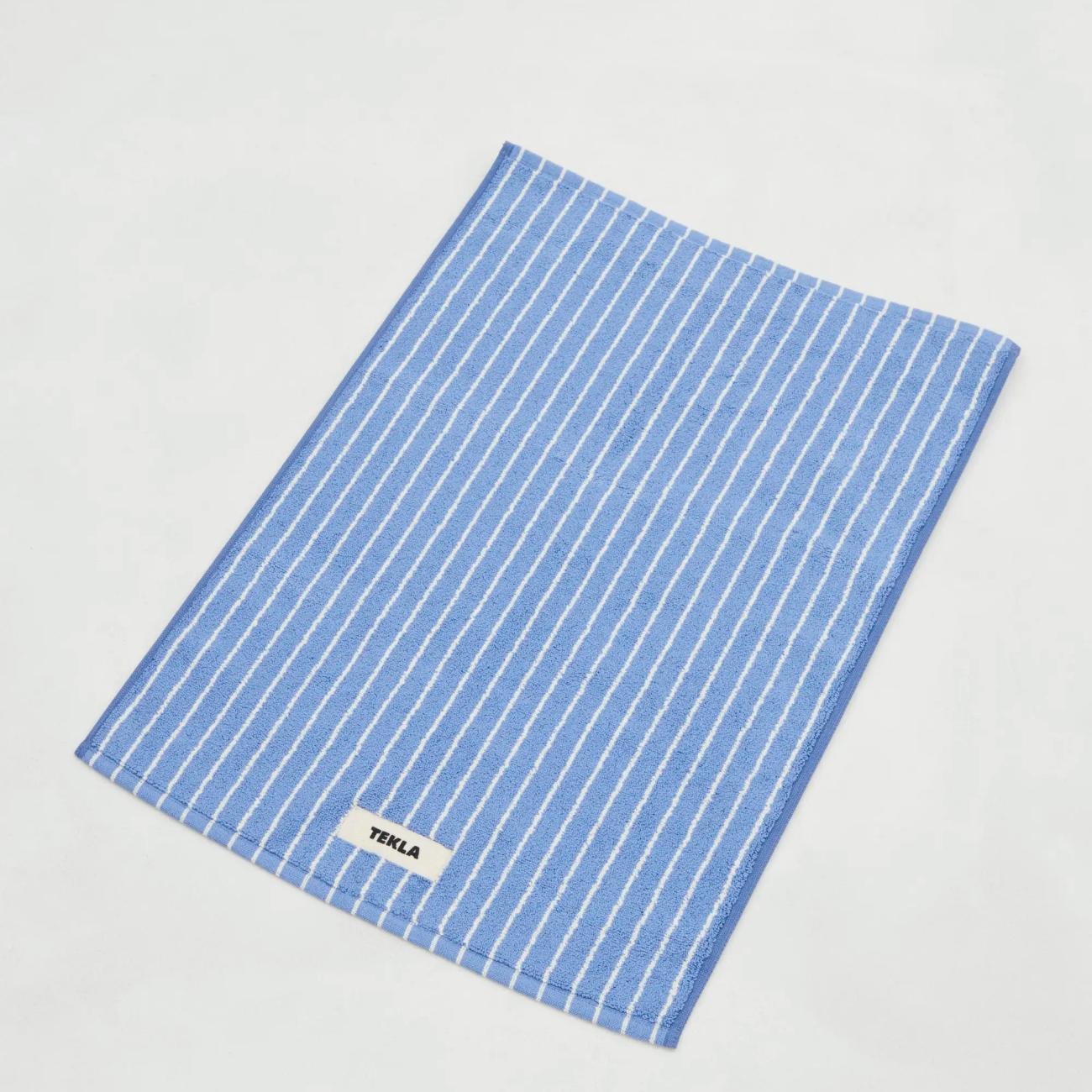 Clear Blue Stripes bath mat