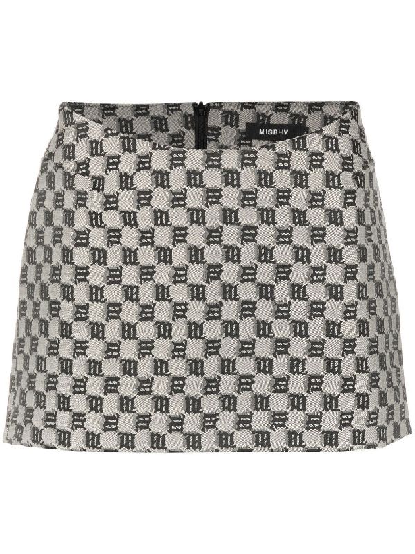 Misbehave Jacquard Canvas Monogram Mini Skirt 