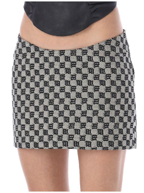 Misbehave Jacquard Canvas Monogram Mini Skirt 