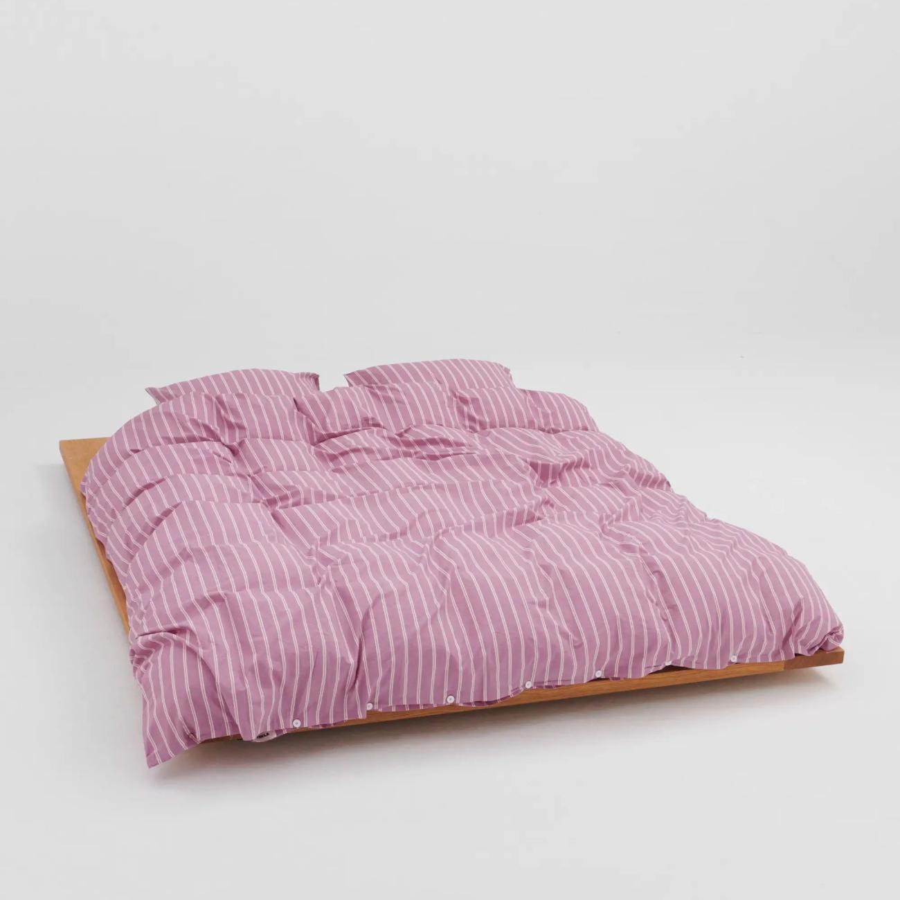 Mallow Pink Stripes Double Duvet Cover