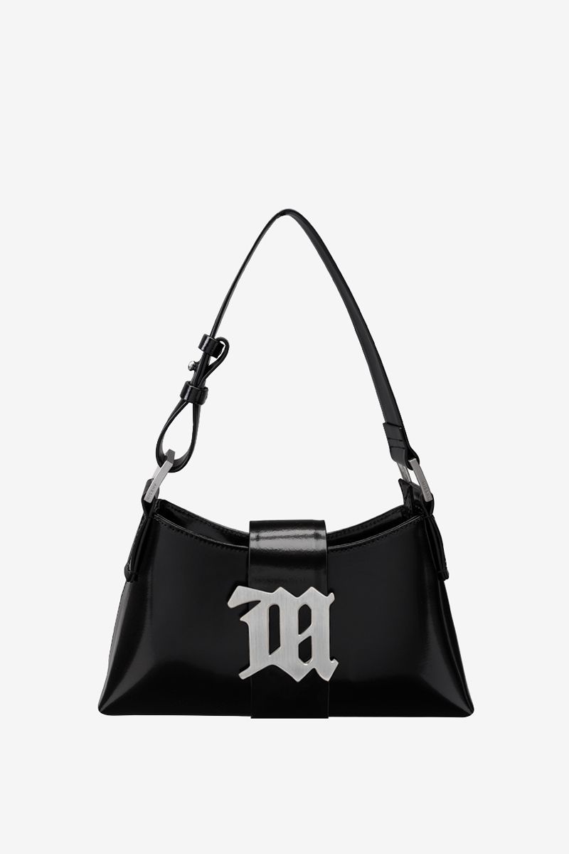 Leather Shoulder Bag Small Black