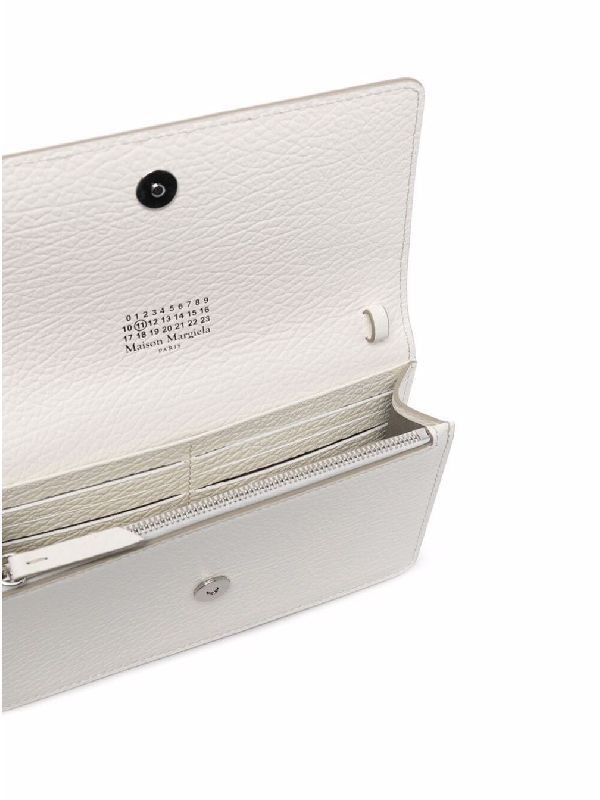 Four Stitches Chain Wallet in White