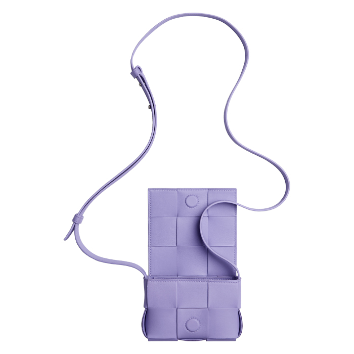 Bottega Veneta Mini Leather Cassette Wisteria