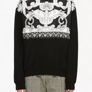 SILVER BAROQUE PRINT SWEATSHIRT