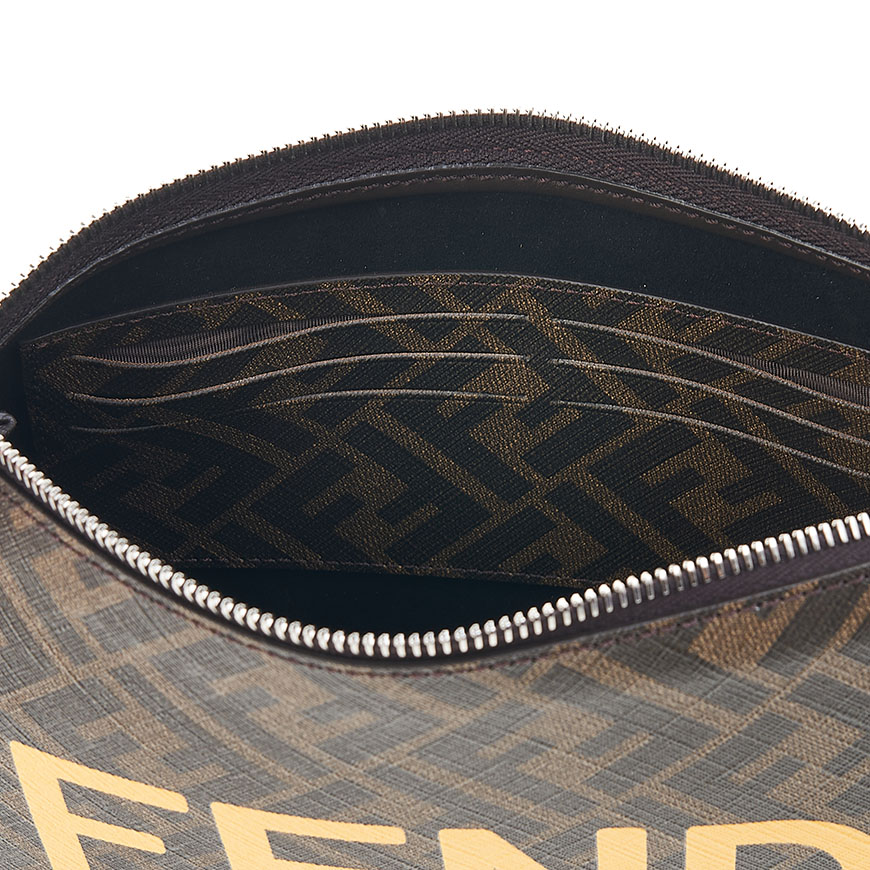 Clutch Pack Brown FF fabric pouch