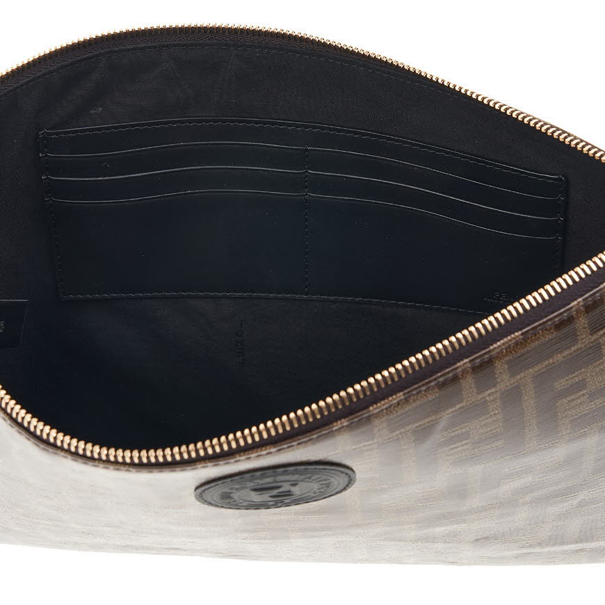 Large Flat Pouch Brown fabric pouch