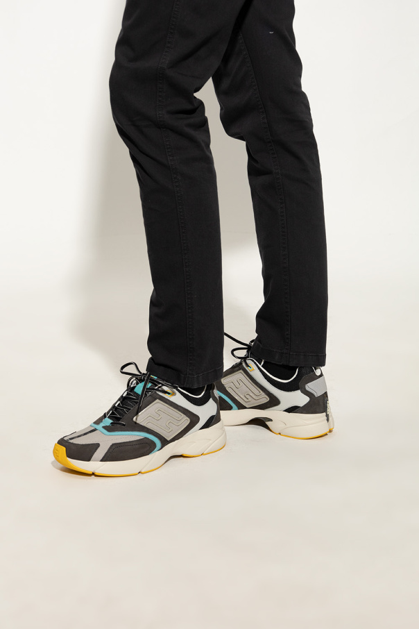 Faster Trainers Grey nubuck leather low-tops