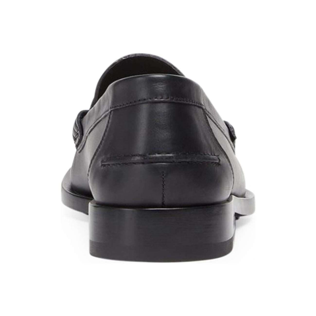 Black leather loafers