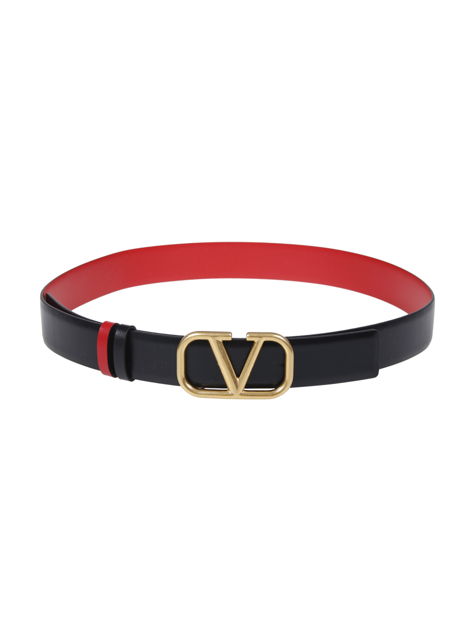 WOMAN VALENTINO GARAVANI BLACK LEATHER BELT H. 30 REVERSIBILE