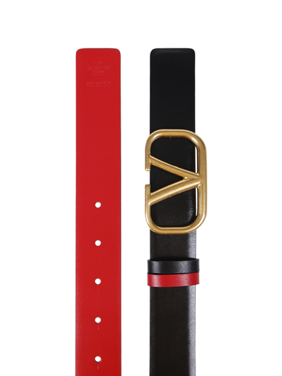 WOMAN VALENTINO GARAVANI BLACK LEATHER BELT H. 30 REVERSIBILE