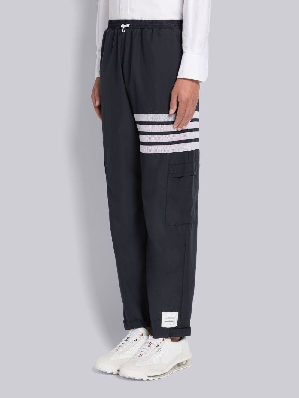 Mesh 4 Bar Stripe Packable Ripstop Track Pants 