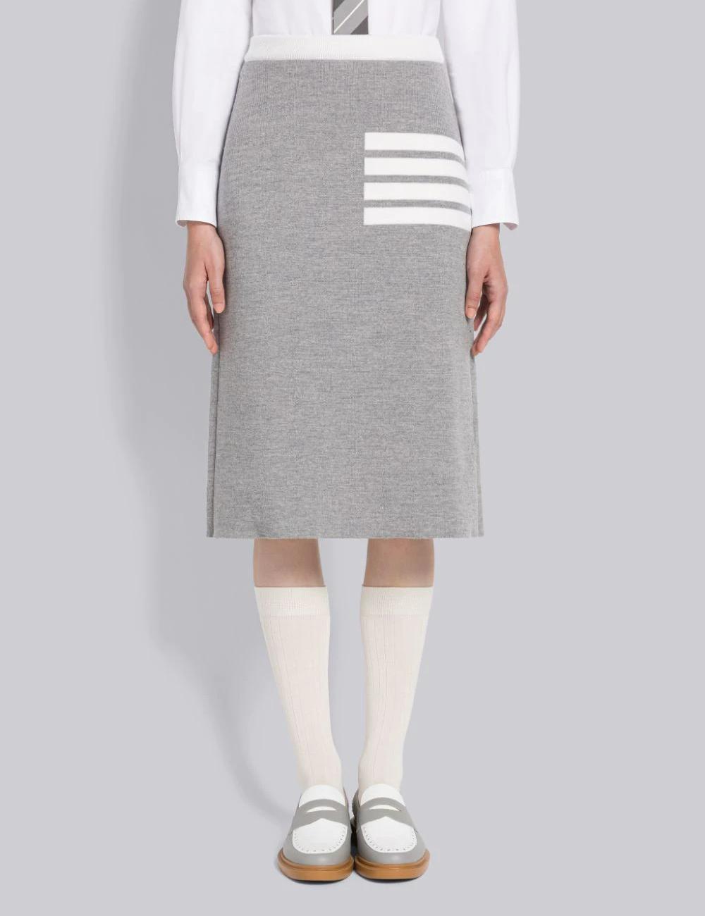 DOUBLE FACE MERINO 4-BAR A-LINE SKIRT