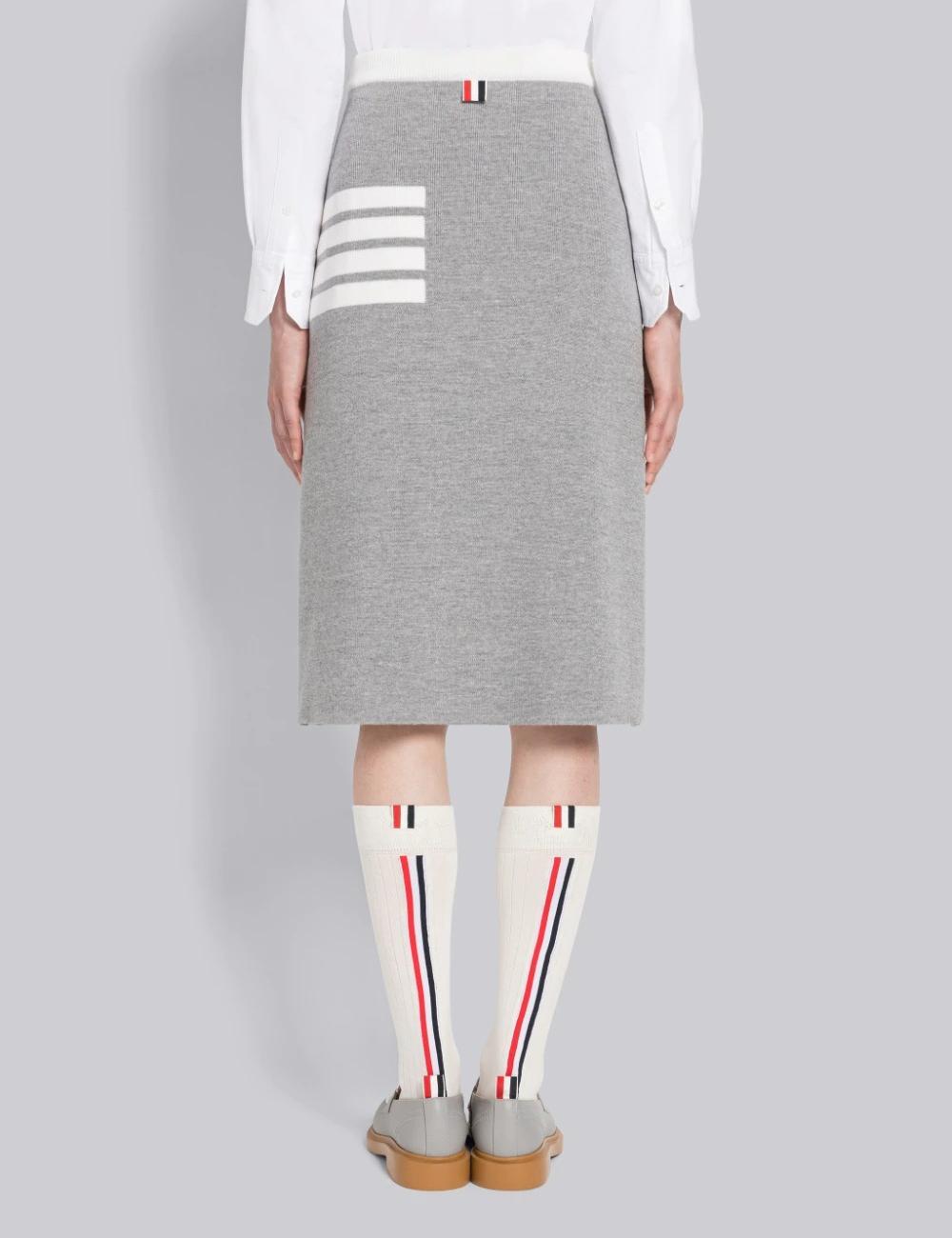 DOUBLE FACE MERINO 4-BAR A-LINE SKIRT