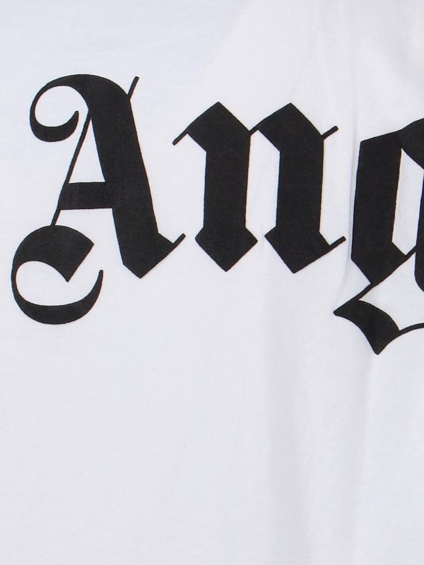 Palm Angels Oversized Mock Neck Logo Tee White