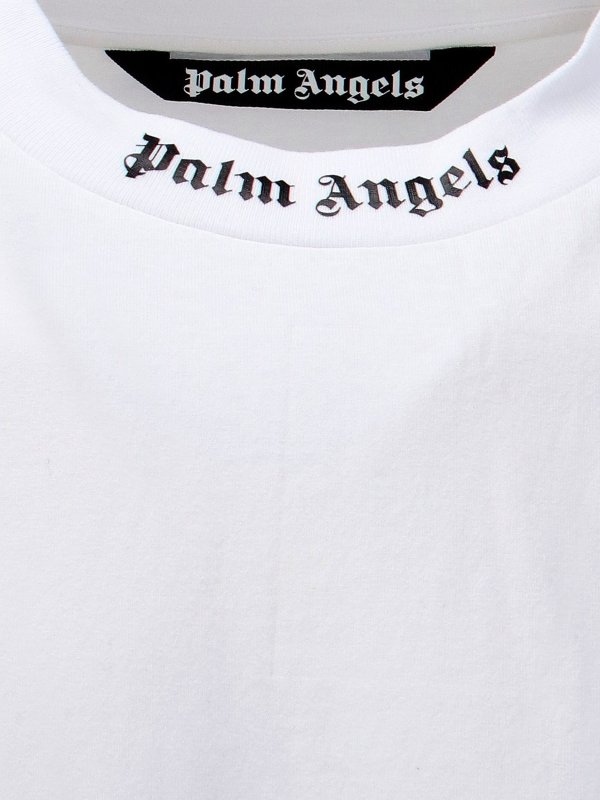 Palm Angels Oversized Mock Neck Logo Tee White