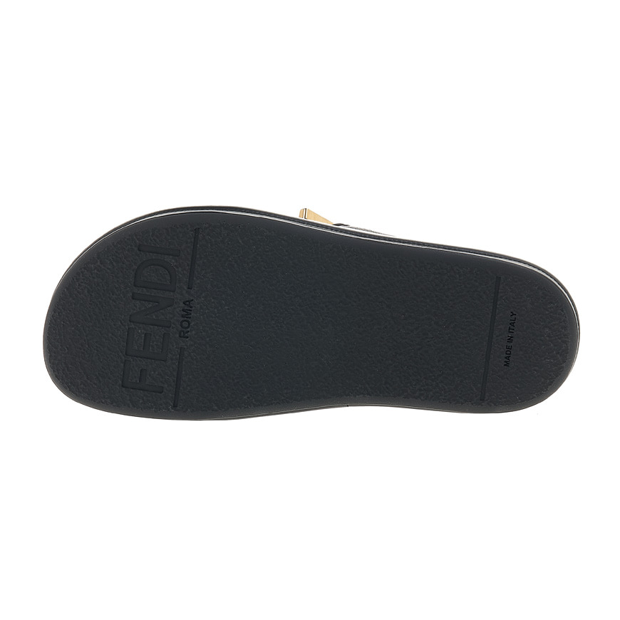 Fendigraphy Black leather slides