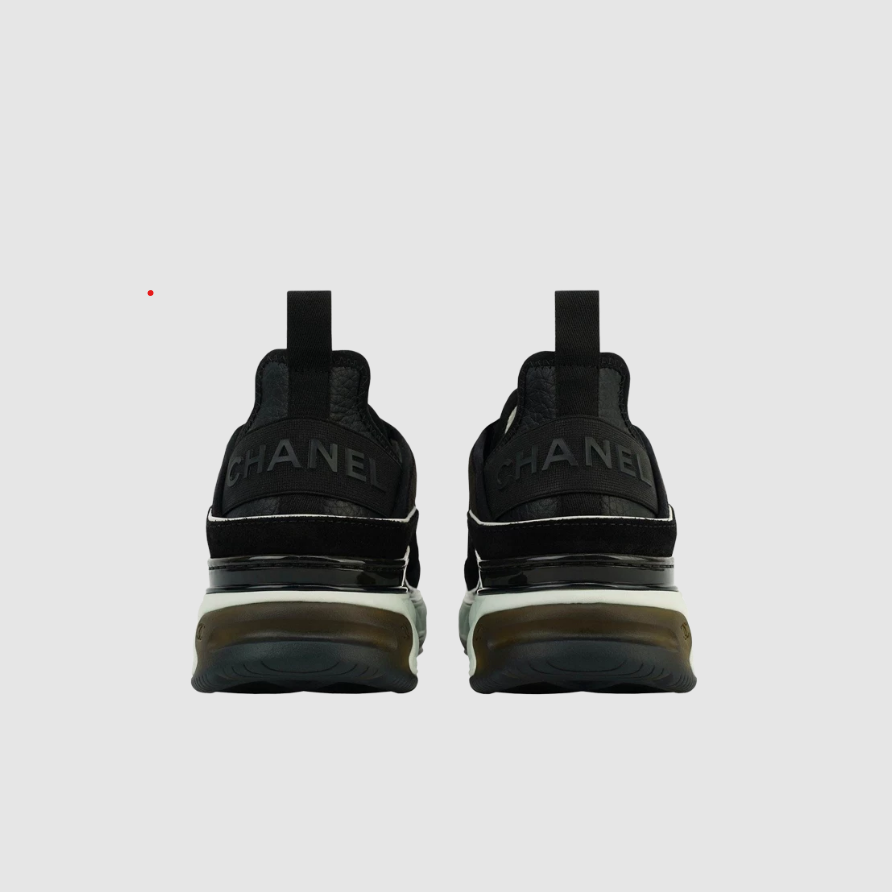 Chanel Mixed Fibers Sneakers Suede Calfskin & Black Dark Gray