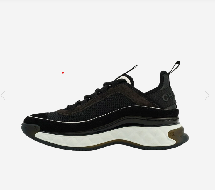 Chanel Mixed Fibers Sneakers Suede Calfskin & Black Dark Gray