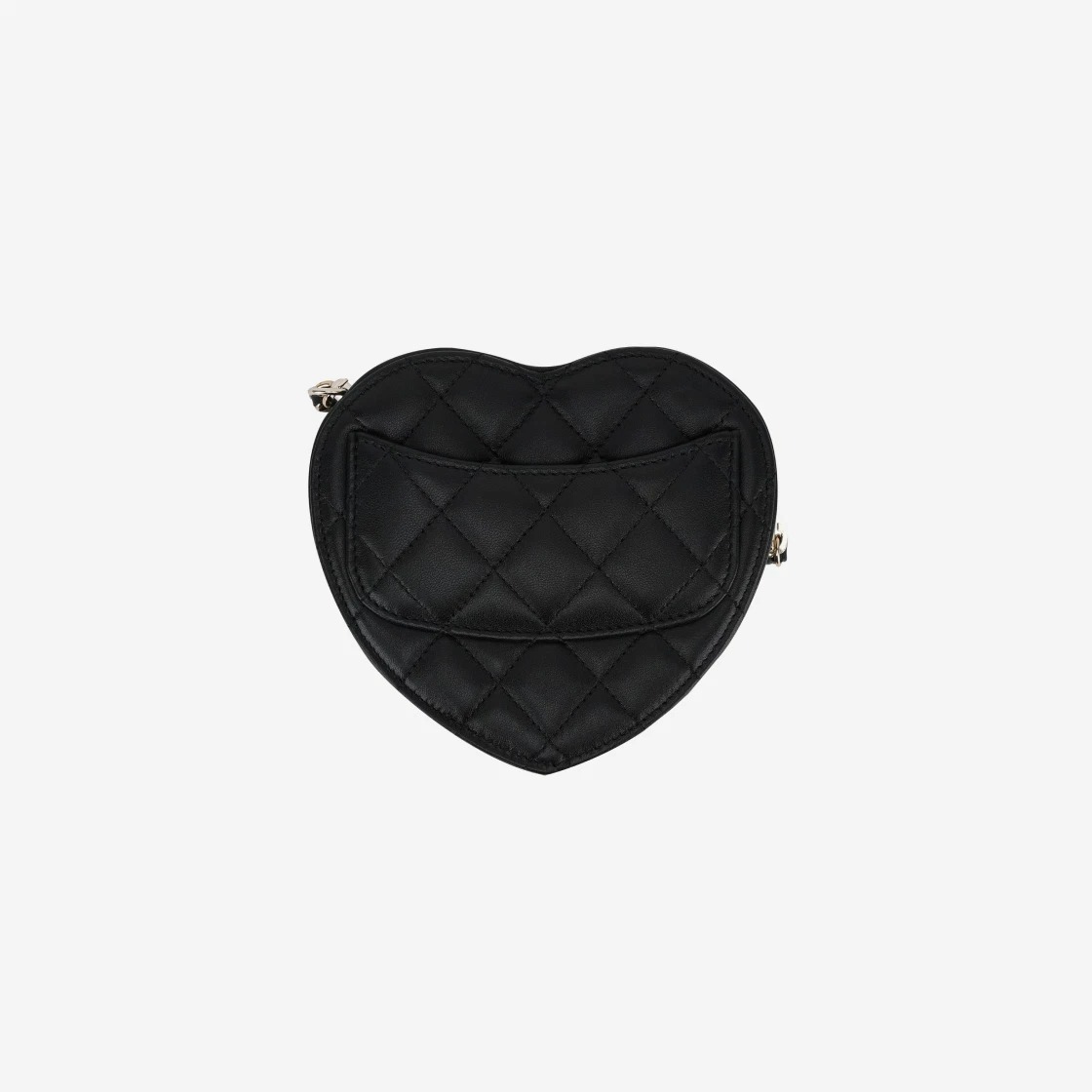 Chanel Heart Clutch with Chain Lambskin & Gold Black