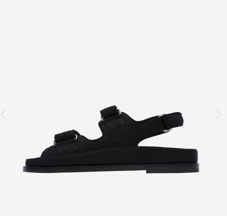 Chanel Sandals Mixed Fibers & Black
