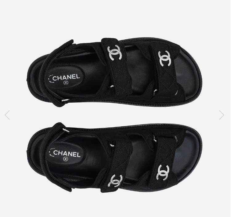 Chanel Sandals Mixed Fibers & Black