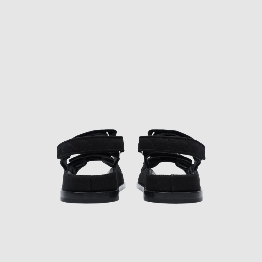 Chanel Sandals Mixed Fibers & Black