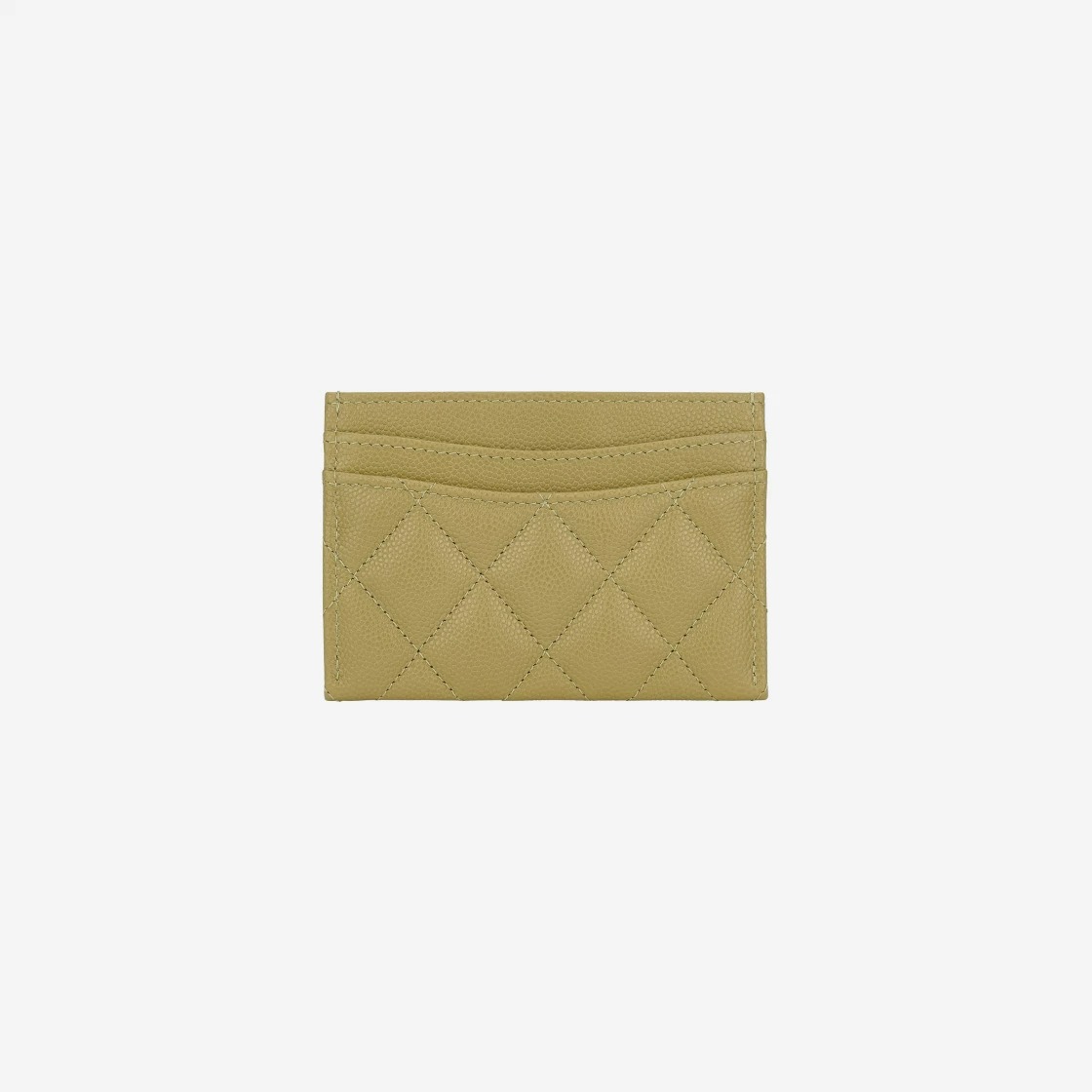 Chanel Classic Card Holder Grained Shiny Calfskin & Gold Light Green