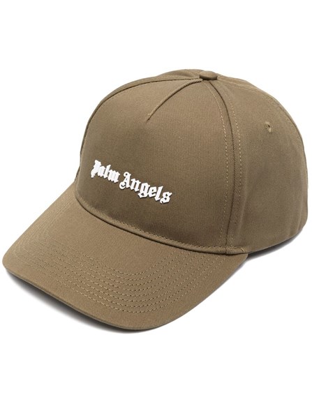  Palm Angels Logo Hat In Verde