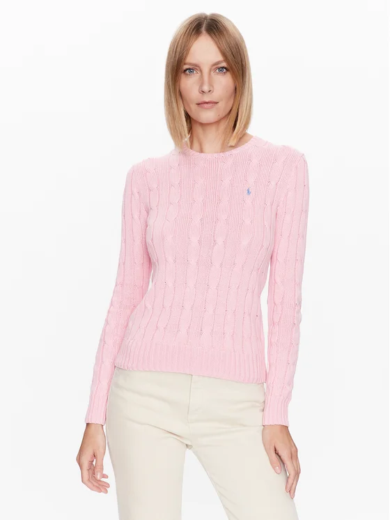 Pony Logo Embroidery Cable Knit - Pink