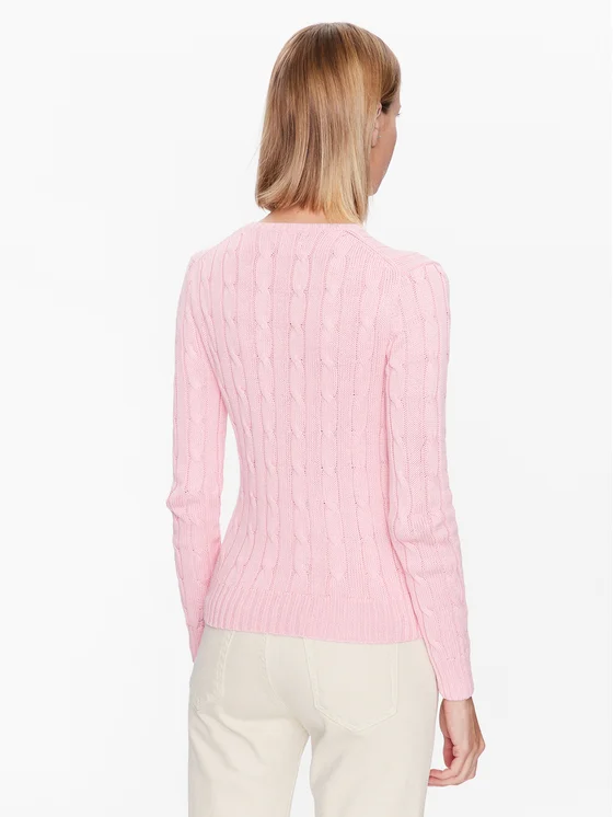 Pony Logo Embroidery Cable Knit - Pink