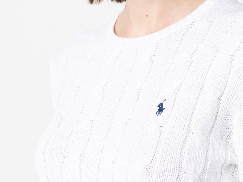 Pony Logo Embroidery Cable Knit - White 