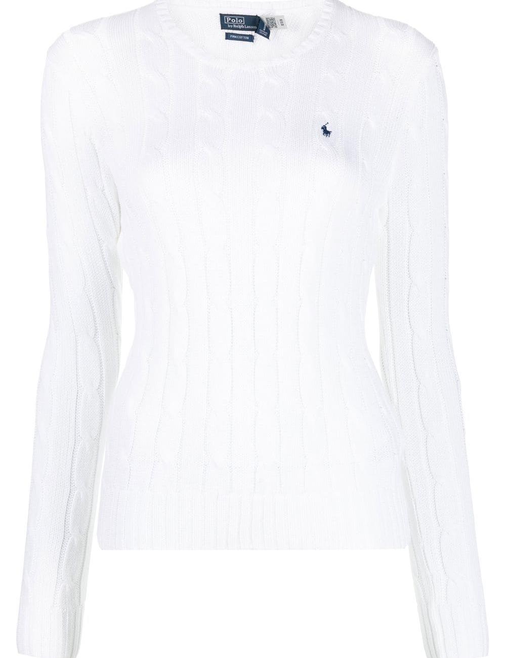 Pony Logo Embroidery Cable Knit - White 