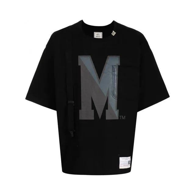 Logo print black T-shirt