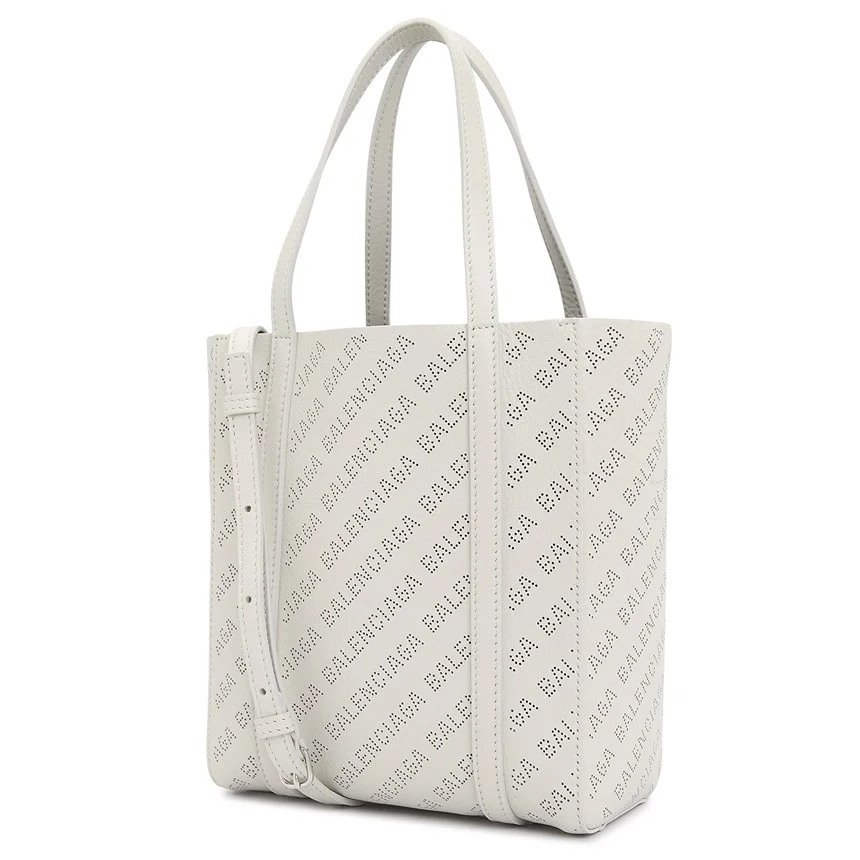 Balenciaga Everyday 2x Small Logo Perforated Tote 'White'