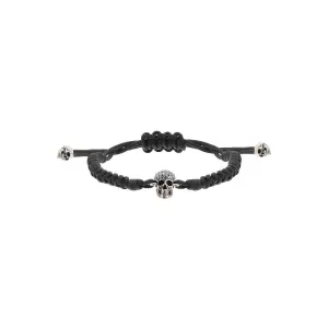 PAVE SKULL COTTON BRACELET ALEXANDER MCQUEEN