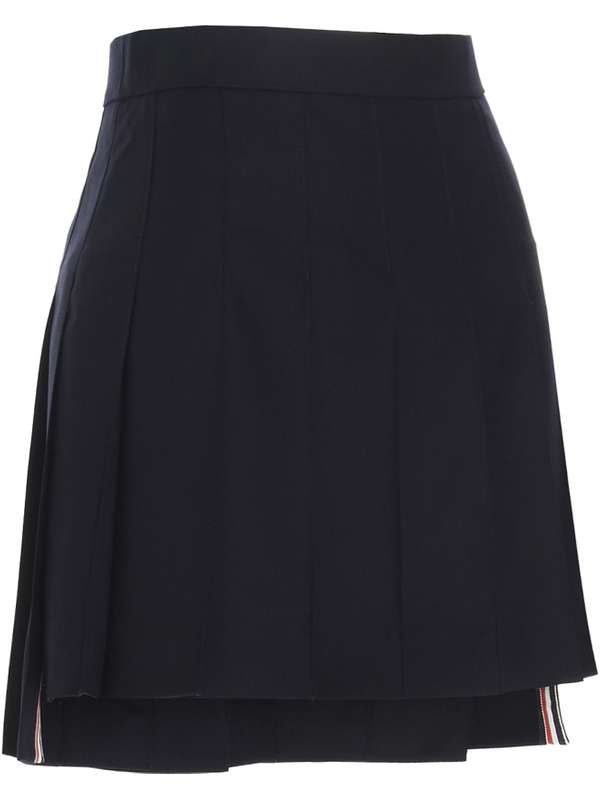 Thom Browne Super 120S Twill Dropped Back Pleated School Uniform Mini Skirt Navy